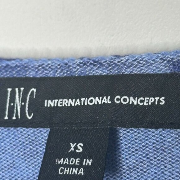 Tie Dye Blue Soft V Neck Lightweight Sweater Womens XS Boho 70s Comfy Office - Picture 9 of 14